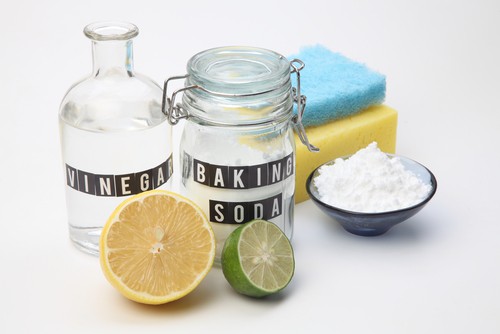 Salt, lemon juice, white vinegar cleaning solution